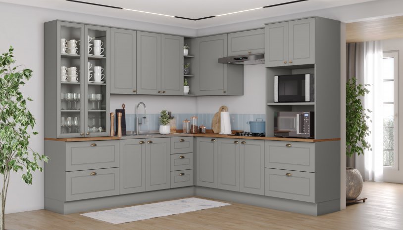 Cozinha Americana Cinza 24.5