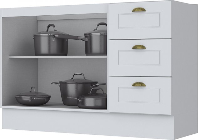 Armario Pia 03 Gavetas 02 Portas 1 200 Mm Americana Moveis Henn