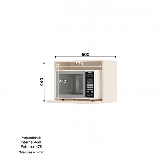 Connect Top Cabinet Microwave 600 mm 