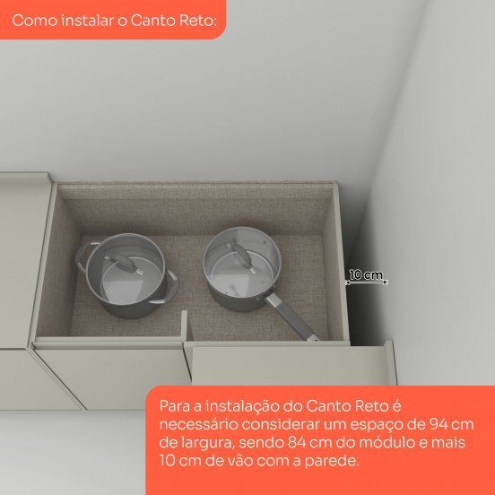 Armário Canto Reto 01 Porta Fineze