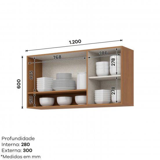 Aéreo 02 Portas 1200 mm Venaly