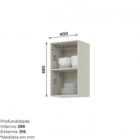 Aéreo 01 Porta 400 mm Fineze