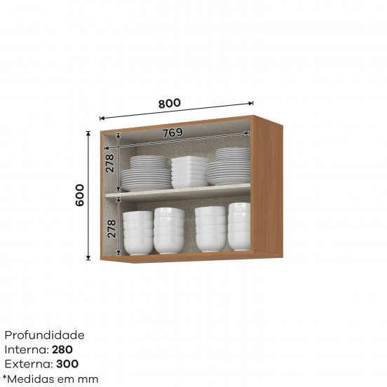 Aéreo 02 Portas 800 mm Venaly