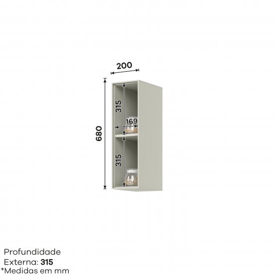 Aéreo Nicho 200 mm Fineze