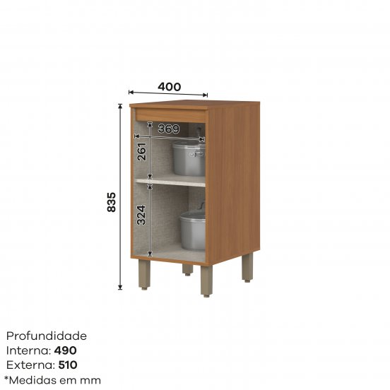 Armário 01 Porta 400 mm Venaly