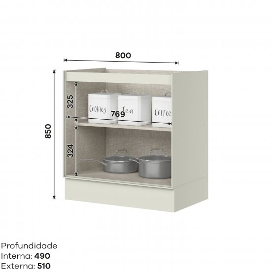 Armário 02 Portas 800 mm Fineze