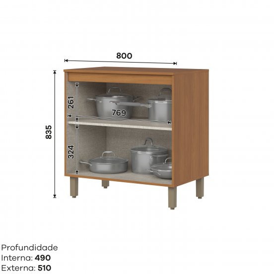 Armário 02 Portas 800 mm Venaly