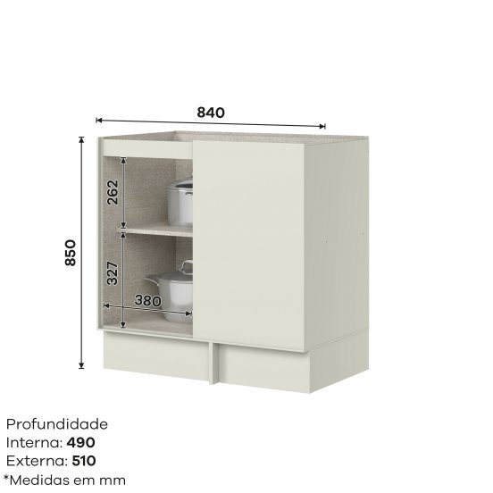 Armário Canto Reto 01 Porta Fineze