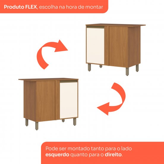 Armário Canto Reto 01 Porta Venaly