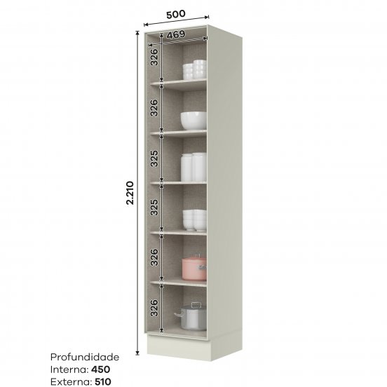 Paneleiro 01 Porta 500 mm Fineze