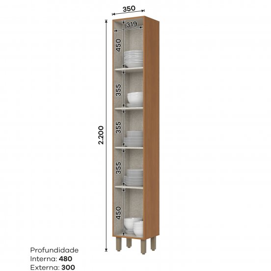 Paneleiro 01 Porta 350 mm Venaly 