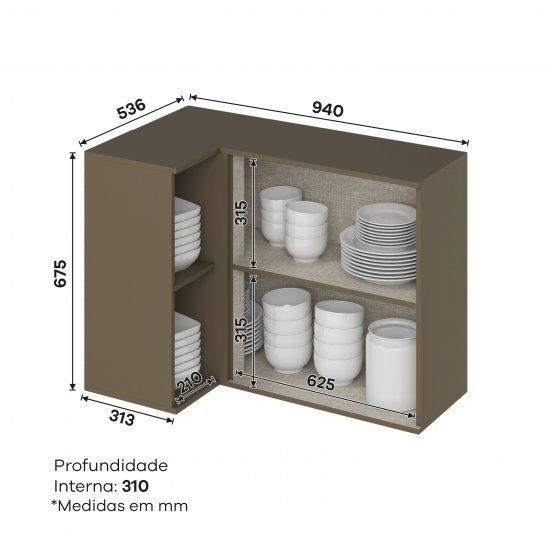 Aéreo Canto Reto 01 Porta Connect