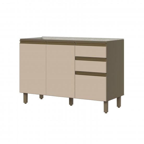 Connect Armario Lavabo 02 Puertas 03 Cajones 1.200 mm