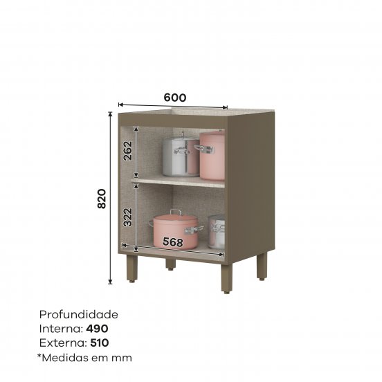 Connect Cabinet 02 Doors 600 mm 