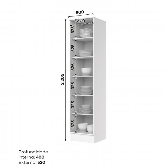 Paneleiro 01 Porta 500 mm Americana 