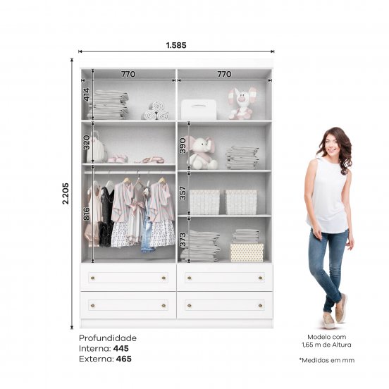 Guarda-roupa Americano 04 Portas