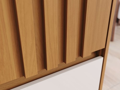 Portas com detalhes ripados