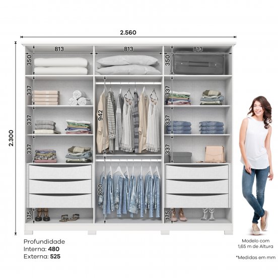 Guarda-roupa Americano Prime 06 Portas