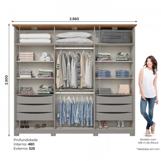 Guarda-roupa Americano Prime 06 Portas