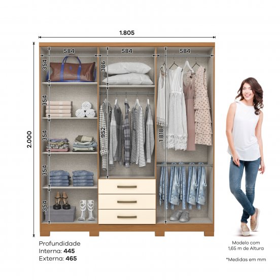 Caju Wardrobe 06 Doors 