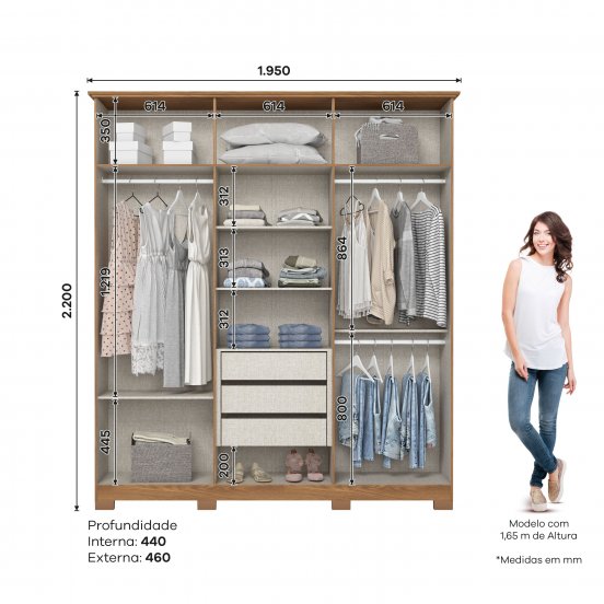 Guarda-roupa Cover 06 Portas