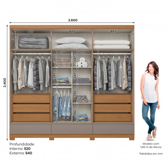 Guarda-roupa Imperial 06 Portas 