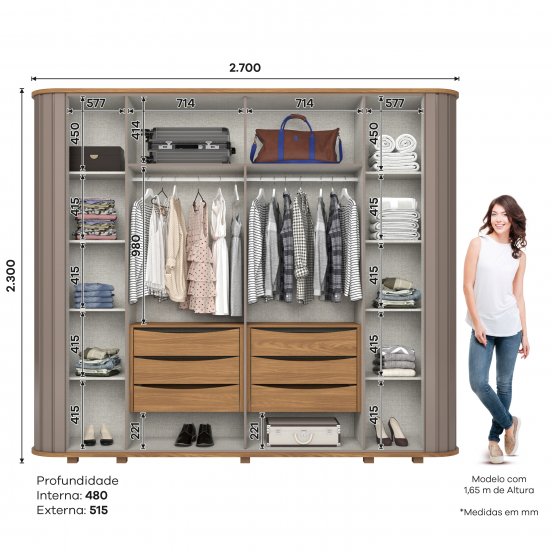 Guarda-roupa Premium 06 Portas