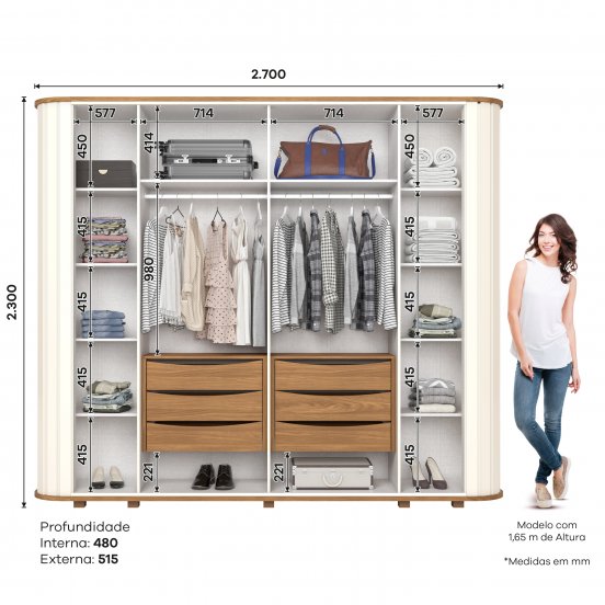 Guarda-roupa Premium 06 Portas