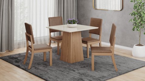 Mesa Dora + 04 Cadeiras Milla Plus