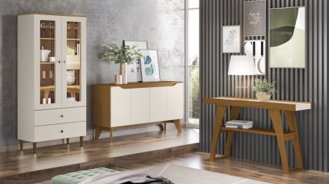 Cristaleira Liz + Buffet Quartzo + Aparador Menphis